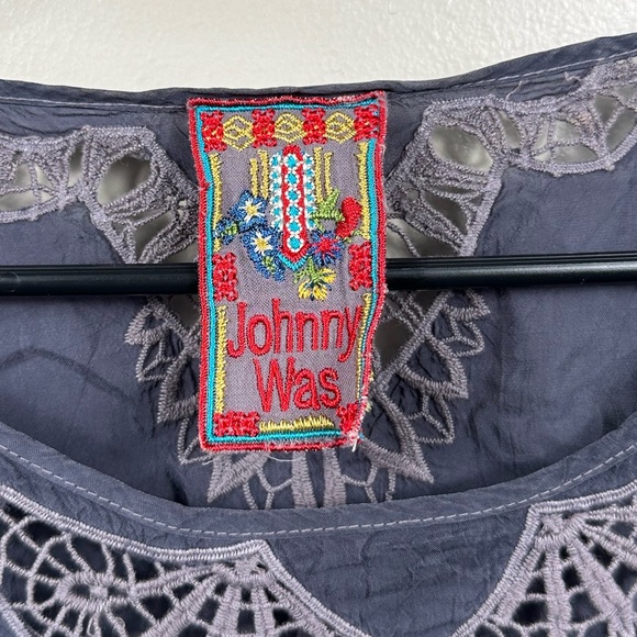 JOHNNY WAS Women’s Lavender Purple Embroidery Tunic Long Sleeve Top - Medium - Picture 5 of 6